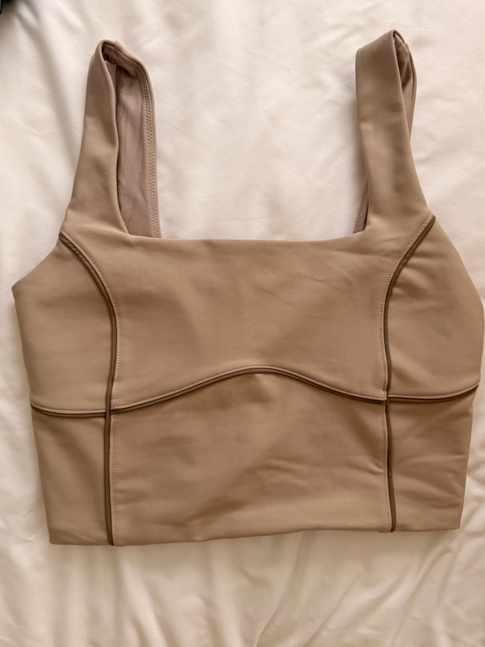 YPB Neutral Beige Seam Tank Top